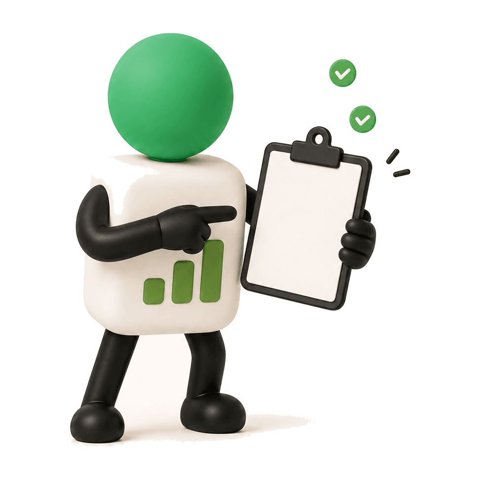 Product Agent 3D character holding a magnifying glass